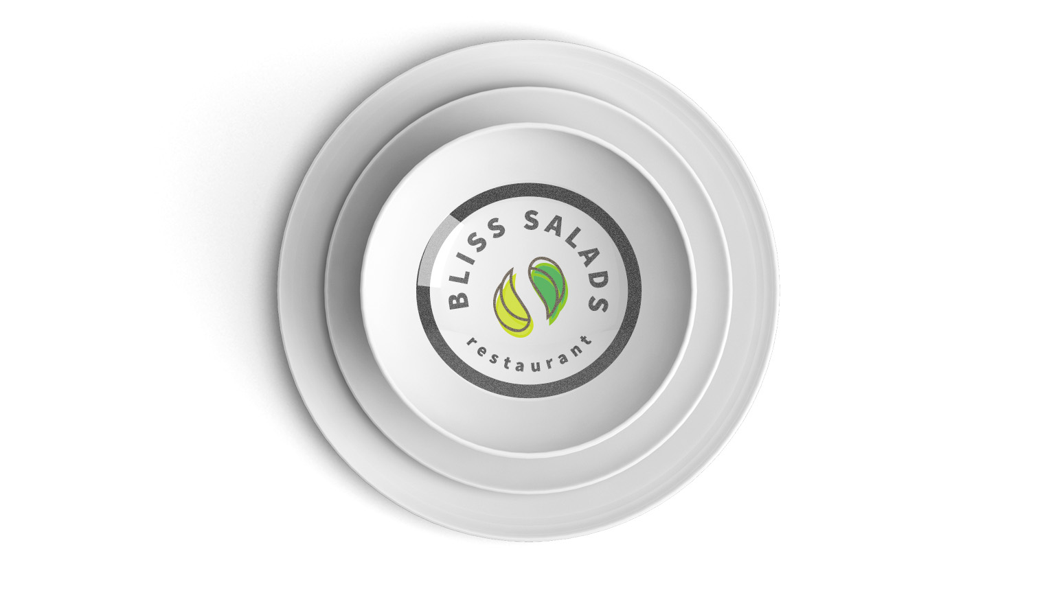 Bliss Salads White Plate and Bowl