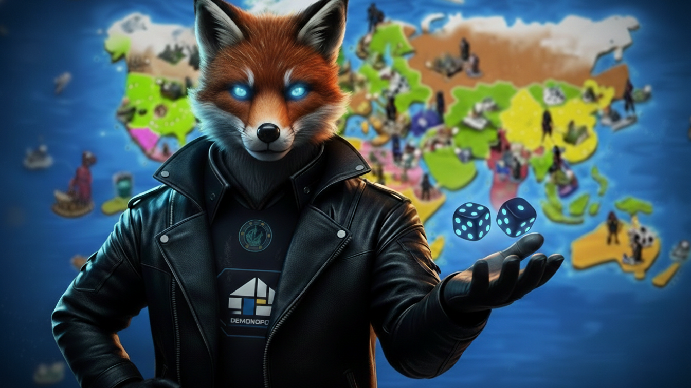 Demonopol fox character and game