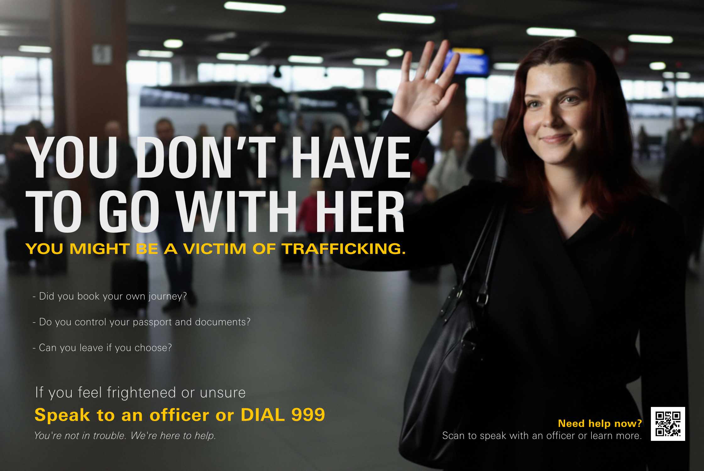 London Metropolitan Police anti-trafficking campaign female victim